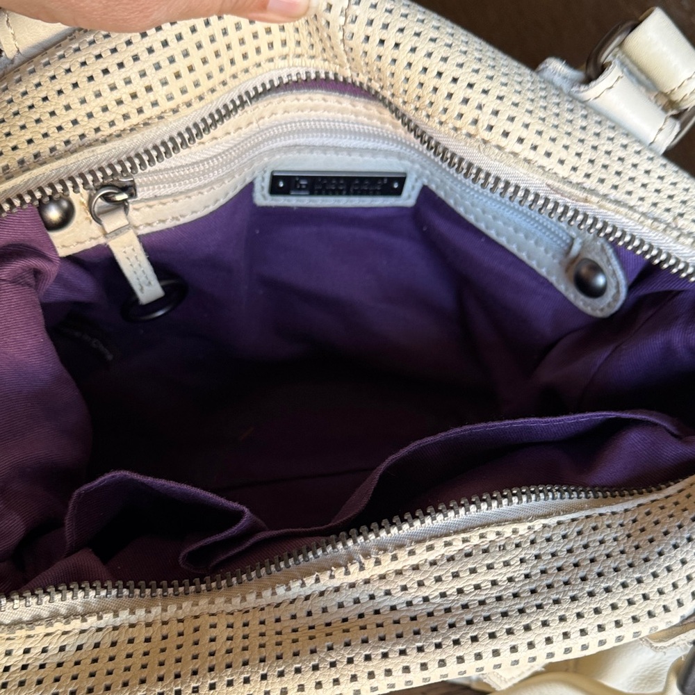 Linea Pelle Cream Satchel Bag - Picture 8 of 10